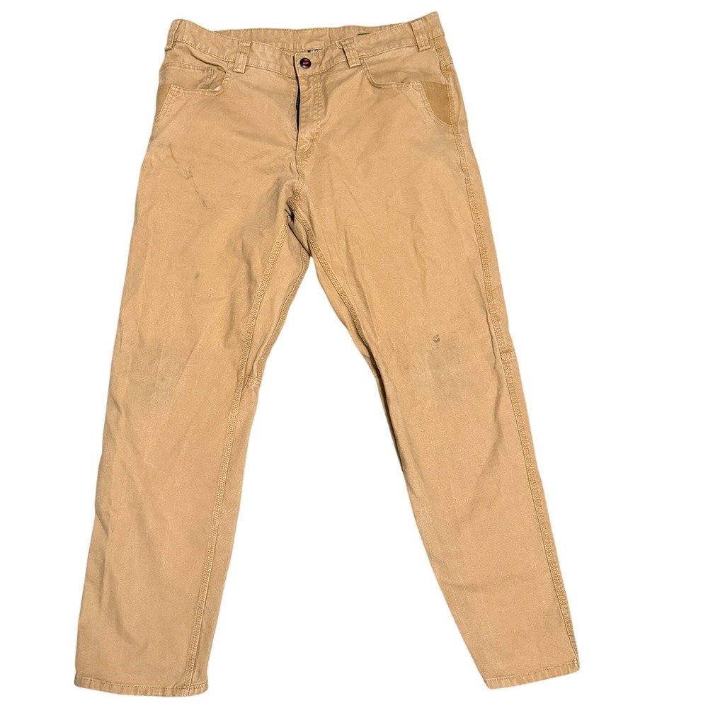 Milwaukee FreeFlex Canvas Work Pants Utility Tool Pocket Tan 38x32 Mens Cotton